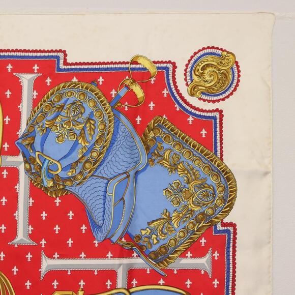 HERMES Carre 90 Scarf ""SELLES A HOUSSE"" Silk Red Auth am9081 - Picture 5 of 14